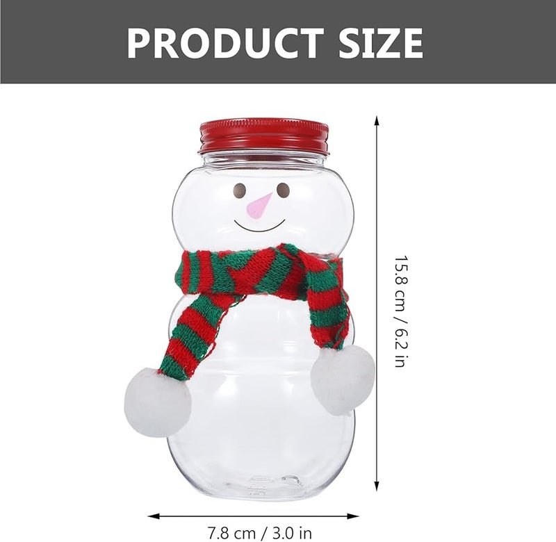 Snowman Shaped Plastic Candy Jars With Lids 10 Sets Christmas Party Food Storage Container - Image 2